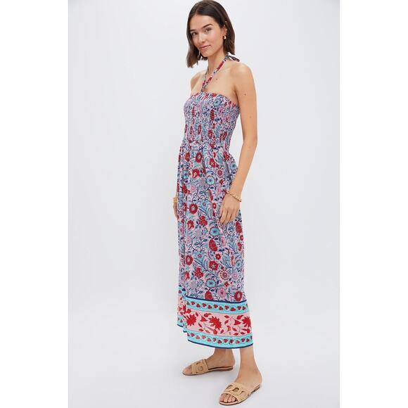 TUCKERNUCK BEACH Mauve and Rose Wildflower Smocked Lisbon Caftan Size M NWT - Picture 6 of 6